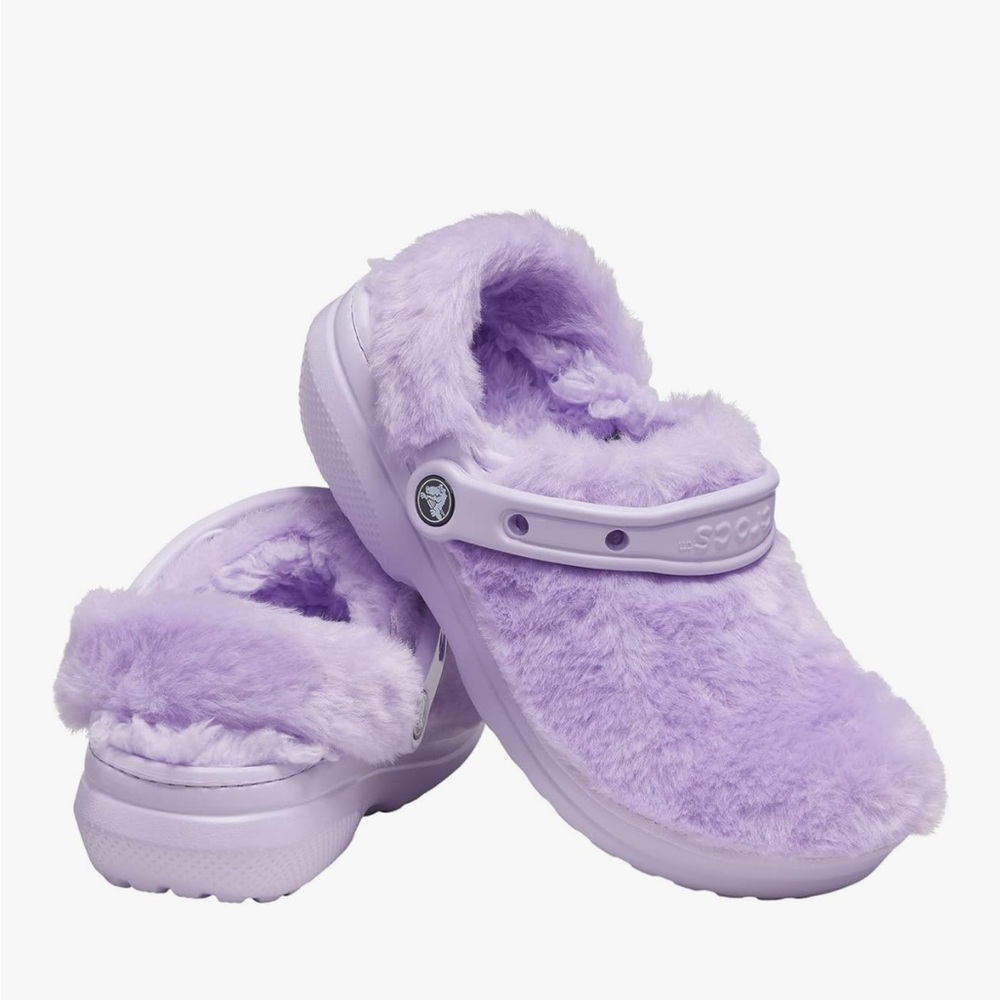 CROCS Classic Fur Sure Fuzzy Clogs in Purple - Picture 2 of 12